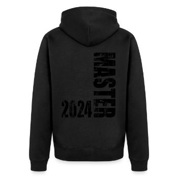 Master 2024 - Unisex Premium Bio Zip Hoodie - Schwarz - Hinten - Nico (187cm)