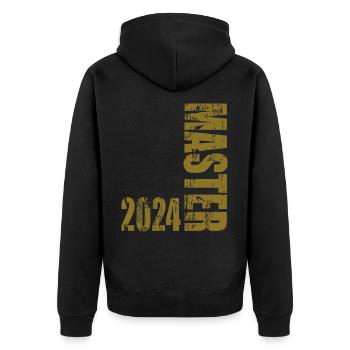 Master 2024 - Unisex Premium Bio Zip Hoodie - Schwarz - Hinten - Nico (187cm)