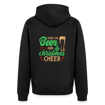 Bière et dictons amusants de l’Avent de Noël - Veste à capuche bio Premium Unisexe - noir - Dos - Nico (187cm)