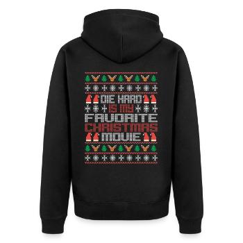 Die Hard Is Christmas Movie Ugly Christmas Pajama - Unisex Premium Bio Zip Hoodie - Schwarz - Hinten - Nico (187cm)