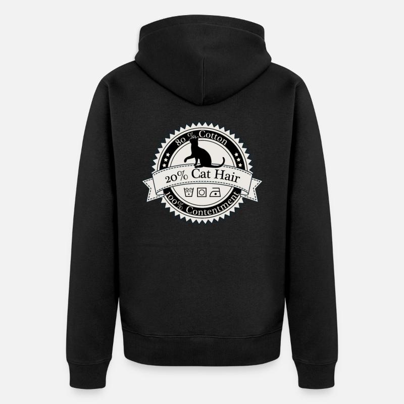 80% Coton 20% Chat Chemise - Veste à capuche bio Premium Unisexe - noir