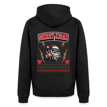 Ugly Christmas 8 Bit Pixel Rock et Heavy Metal - Veste à capuche bio Premium Unisexe - noir - Dos - Nico (187cm)