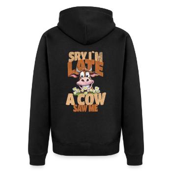 vache vaches agriculteur agriculture agriculteur - Veste à capuche bio Premium Unisexe - noir - Dos - Nico (187cm)