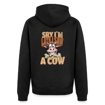 vache vaches agriculteur agriculture agriculteur - Veste à capuche bio Premium Unisexe - noir - Dos - Nico (187cm)