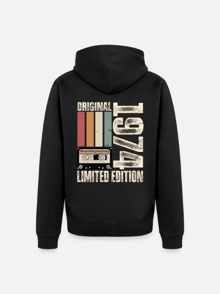 50. Geburtstag 1974 Jahrgang Retro Vintage - Premium økologisk unisex-hættejakke - sort