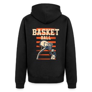 Joueur de basket-ball - Veste à capuche bio Premium Unisexe - noir - Dos - Nico (187cm)