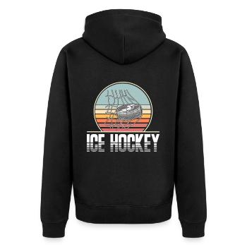 Eishockey Ice Hockey - Unisex Premium Organic Zip Hoodie - black - Back - Nico (187cm)