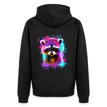 Raton laveur - Veste à capuche bio Premium Unisexe - noir - Dos - Nico (187cm)