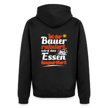 Bauerndemo Landwirtschaft Landwirt Protest Sprüche - Unisex Premium Bio Zip Hoodie - Schwarz - Hinten - Nico (187cm)