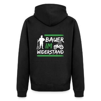Bauern und Landwirte Demo Protest - Unisex Premium Bio Zip Hoodie - Schwarz - Hinten - Nico (187cm)