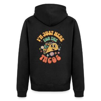 Taco - Unisex Premium Organic Zip Hoodie - black - Back - Nico (187cm)