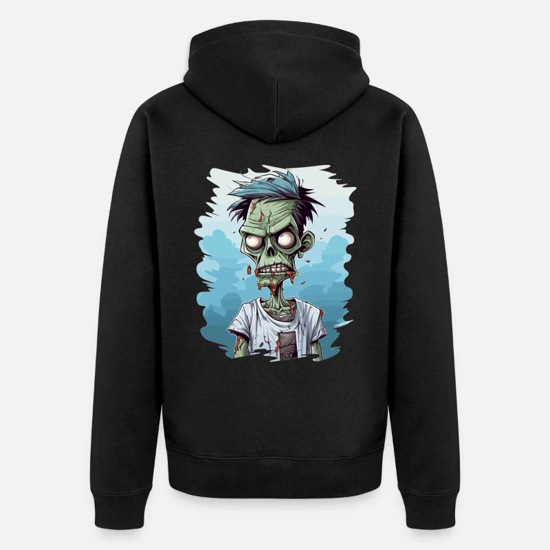 Zombie Zombies Morts-vivants Halloween - Veste à capuche bio Premium Unisexe - noir