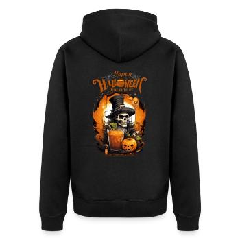 Buvez ou traitez drôle joyeux Halloween monstre - Veste à capuche bio Premium Unisexe - noir - Dos - Nico (187cm)