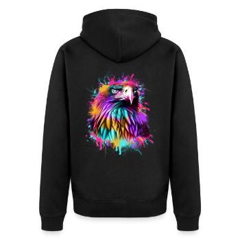 Eagle Graffiti Colorful - Unisex Premium Organic Zip Hoodie - black - Back - Nico (187cm)