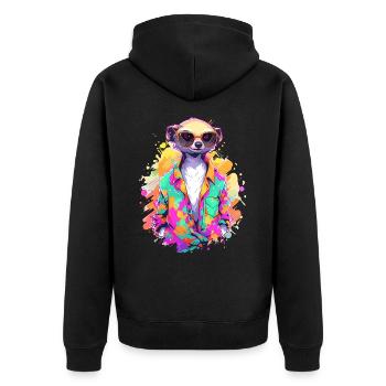 Suricate cool Sarfari amoureux de l’Afrique - Veste à capuche bio Premium Unisexe - noir - Dos - Nico (187cm)