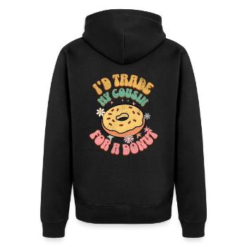 Doughnut - Unisex Premium Organic Zip Hoodie - black - Back - Nico (187cm)