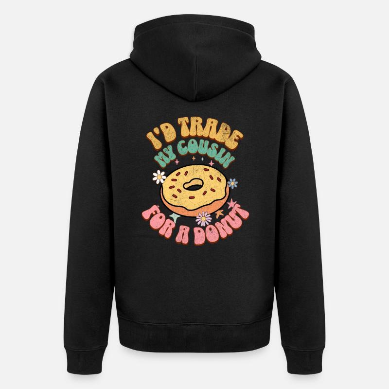 Donut - Unisex Premium Bio Zip Hoodie - Schwarz