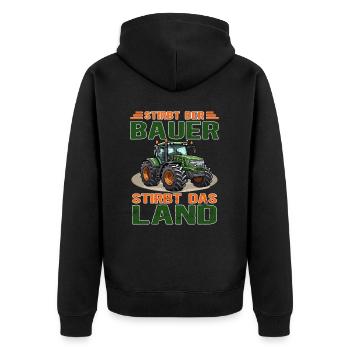 Bauerndemo Landwirtschaft Traktor fahren - Unisex Premium Bio Zip Hoodie - Schwarz - Hinten - Nico (187cm)