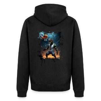 Basket-ball T Rex Dinosaure Graffiti Splash - Veste à capuche bio Premium Unisexe - noir - Dos - Nico (187cm)