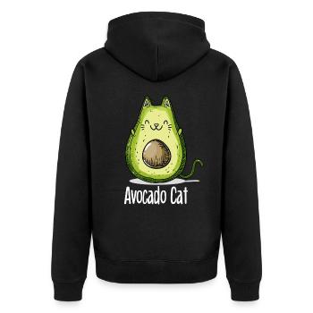 Avocat chat chats cadeau végétarien - Veste à capuche bio Premium Unisexe - noir - Dos - Nico (187cm)