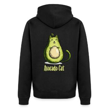 Avocat chat chats cadeau végétarien - Veste à capuche bio Premium Unisexe - noir - Dos - Nico (187cm)