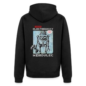 Pozor! Elektronicky Mordulec - Unisex Premium Organic Zip Hoodie - black - Back - Nico (187cm)