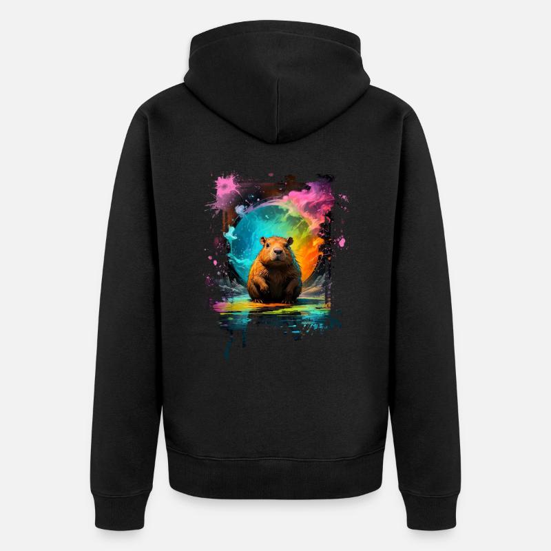 Capybara - Veste à capuche bio Premium Unisexe - noir