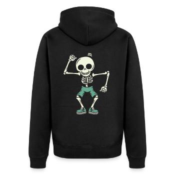 Crâne de squelette dansant - Veste à capuche bio Premium Unisexe - noir - Dos - Nico (187cm)