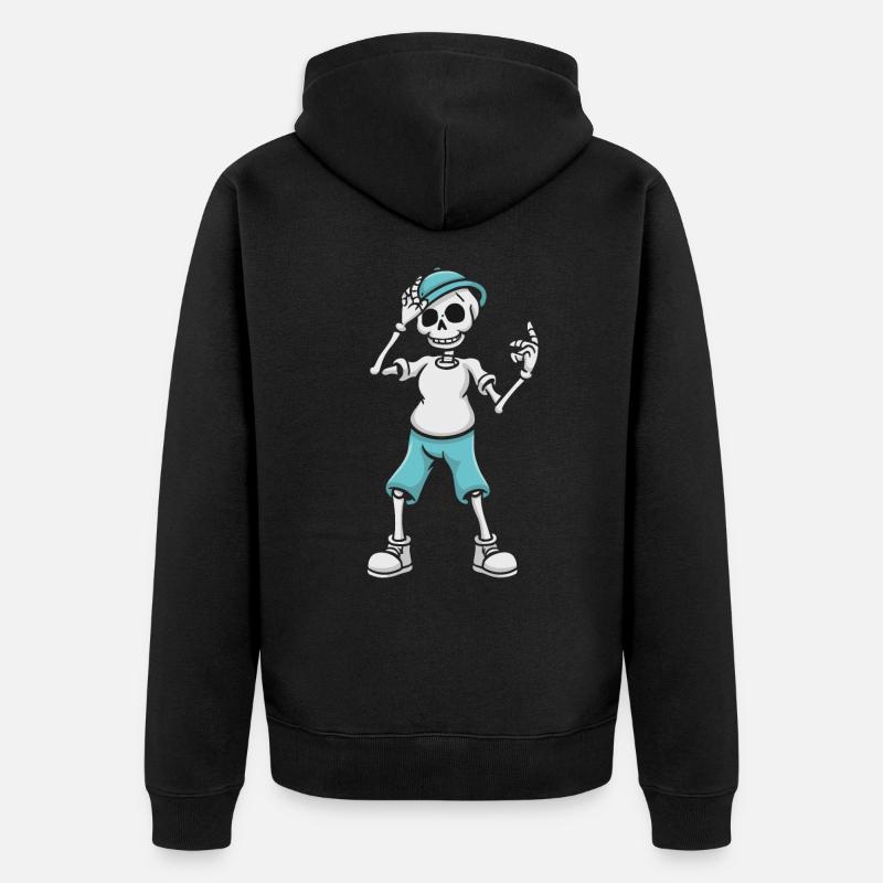 Cool Drôle Squelette - Veste à capuche bio Premium Unisexe - noir
