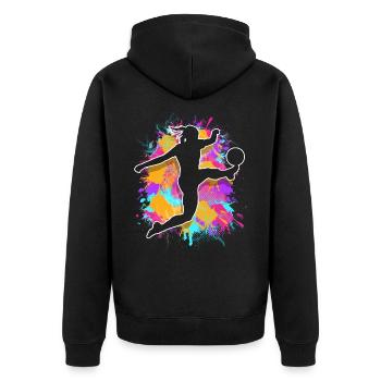 Football féminin Football féminin Football féminin - Veste à capuche bio Premium Unisexe - noir - Dos - Nico (187cm)