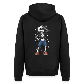 Cool Drôle Squelette - Veste à capuche bio Premium Unisexe - noir - Dos - Nico (187cm)