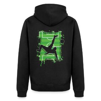 Football overhead kick - Unisex Premium Organic Zip Hoodie - black - Back - Nico (187cm)