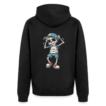 Drôle Squelette Crâne Danse Halloween - Veste à capuche bio Premium Unisexe - noir - Dos - Nico (187cm)