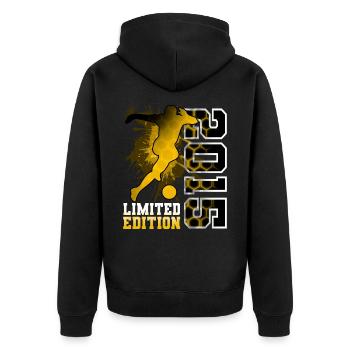 2015 Année de naissance Anniversaire Football - Veste à capuche bio Premium Unisexe - noir - Dos - Nico (187cm)