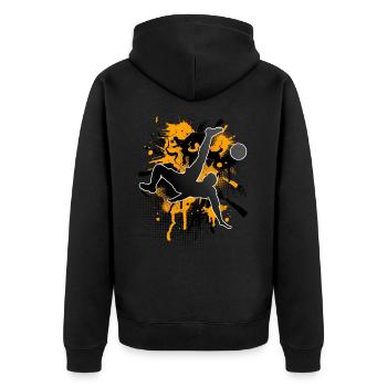 Soccer Soccer Players - Unisex Premium Organic Zip Hoodie - black - Back - Nico (187cm)