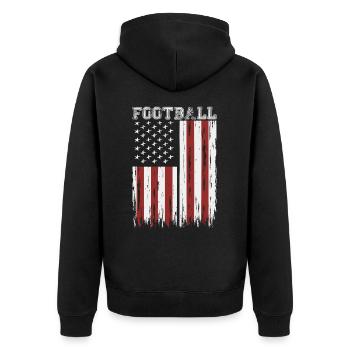 FOOTBALL AMÉRICAIN Amérique USA Grunge drapeau - Veste à capuche bio Premium Unisexe - noir - Dos - Nico (187cm)