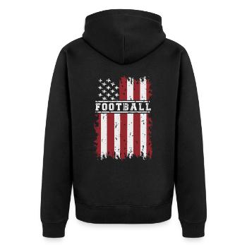 FOOTBALL AMÉRICAIN Amérique USA Grunge drapeau - Veste à capuche bio Premium Unisexe - noir - Dos - Nico (187cm)