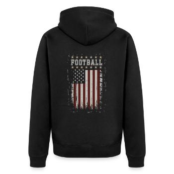 FOOTBALL AMÉRICAIN Amérique USA Grunge drapeau - Veste à capuche bio Premium Unisexe - noir - Dos - Nico (187cm)