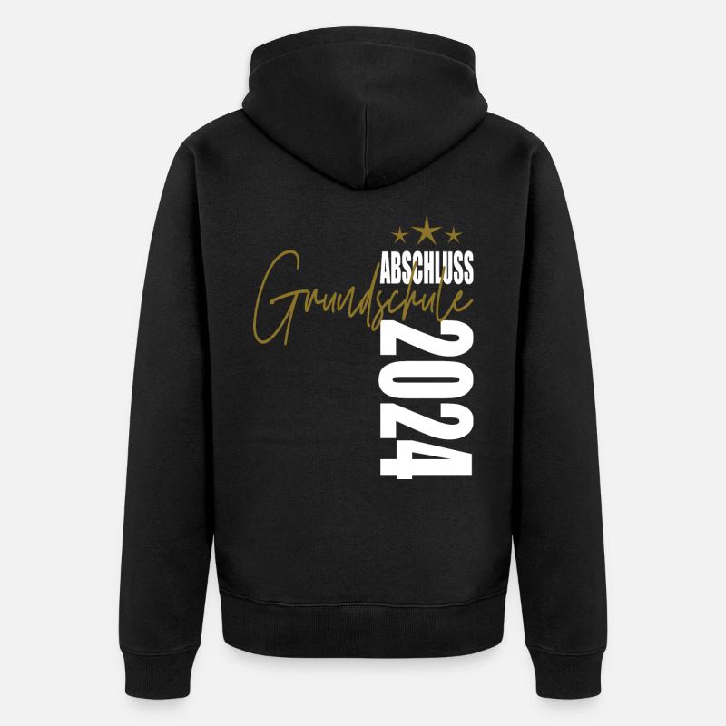 Abschluss 2024 Grundschule - Unisex Premium Bio Zip Hoodie - Schwarz