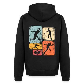 Table tennis - Unisex Premium Organic Zip Hoodie - black - Back - Nico (187cm)