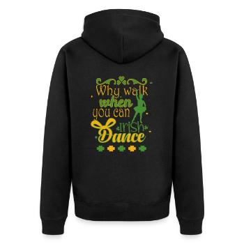 Danse irlandaise - Veste à capuche bio Premium Unisexe - noir - Dos - Nico (187cm)