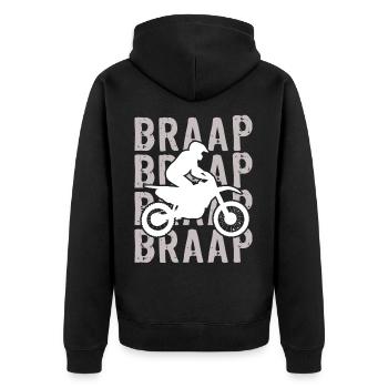 Motocross Dirt Bike Rider Motorcycle Supercross MX - Unisex Premium Organic Zip Hoodie - black - Back - Nico (187cm)