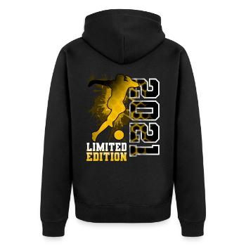 2021 Year of Birth Birthday Football - Unisex Premium Organic Zip Hoodie - black - Back - Nico (187cm)