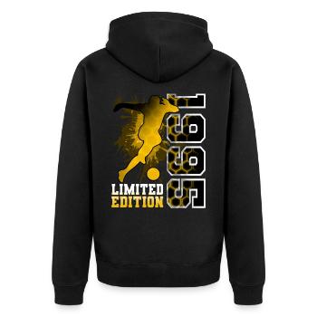 1995 Année de naissance Anniversaire Football - Veste à capuche bio Premium Unisexe - noir - Dos - Nico (187cm)