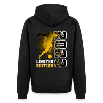 2023 Geburtsjahr Geburtstag Fußball - Unisex Premium Bio Zip Hoodie - Schwarz - Hinten - Nico (187cm)