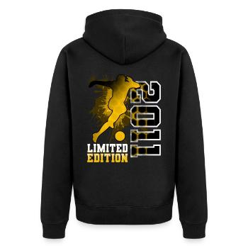 2011 Geburtsjahr Geburtstag Fußball - Unisex Premium Bio Zip Hoodie - Schwarz - Hinten - Nico (187cm)