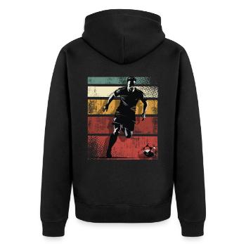 Soccer Soccer Players - Unisex Premium Organic Zip Hoodie - black - Back - Nico (187cm)