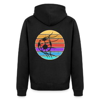 Fußball Fußballer - Unisex Premium Bio Zip Hoodie - Schwarz - Hinten - Nico (187cm)
