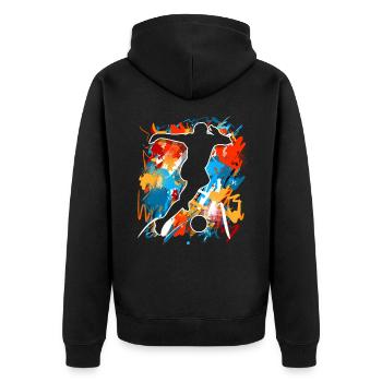 Soccer Soccer Players - Unisex Premium Organic Zip Hoodie - black - Back - Nico (187cm)