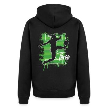3ème anniversaire Footballeur Football - Veste à capuche bio Premium Unisexe - noir - Dos - Nico (187cm)